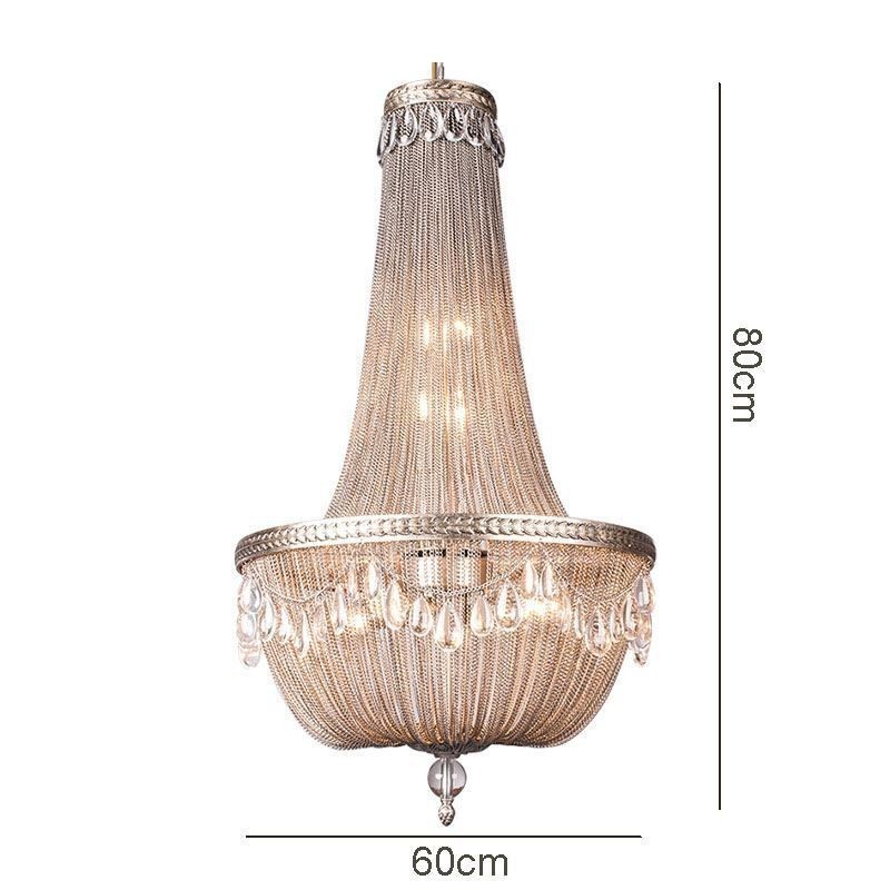 Tassel Pendant Light Retro American Duplex Aluminum Chain Ceiling Light