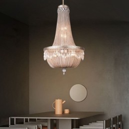 Tassel Pendant Light Retro American Duplex Aluminum Chain Ceiling Light