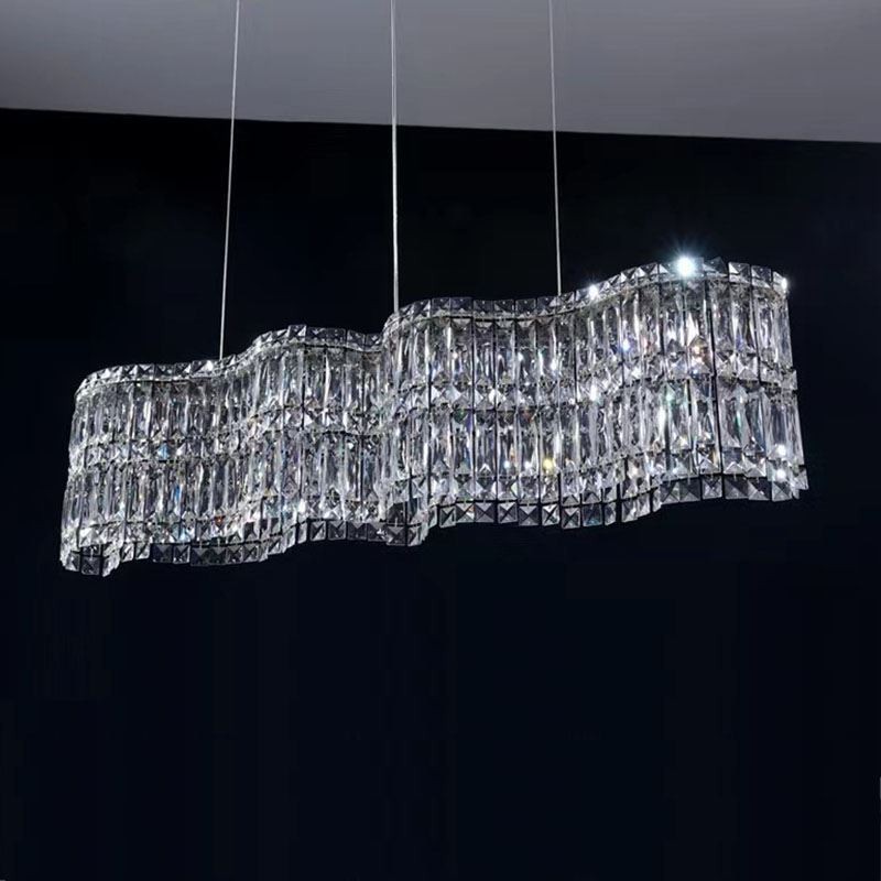 Long Crystal Pendant Light Luxury Decoration Ceiling Light