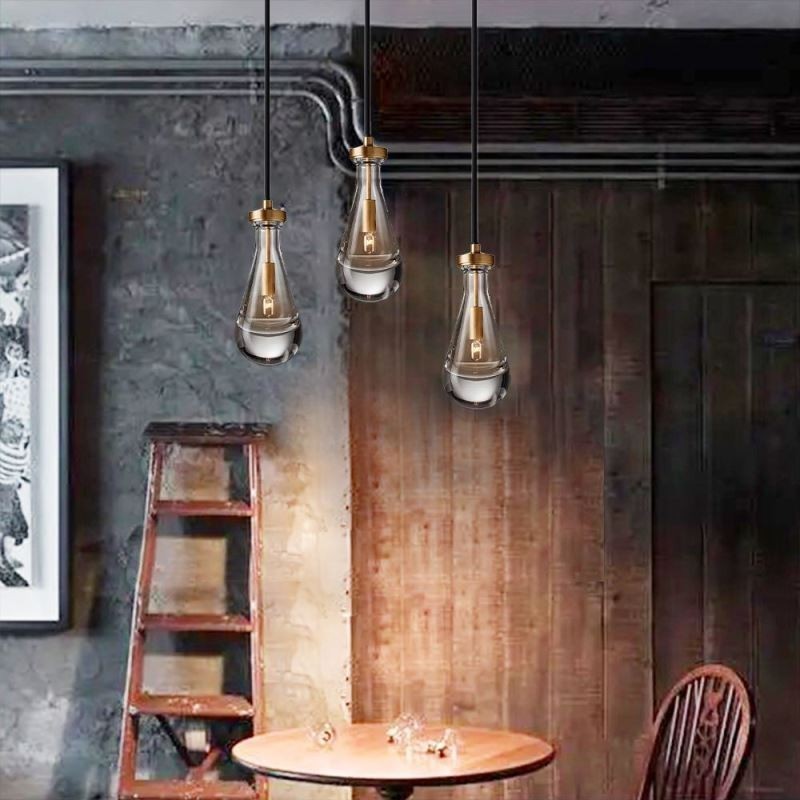 Water Drop Pendant Light Modern Minimalist Copper Art Ceiling Light