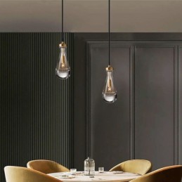 Water Drop Pendant Light Modern Minimalist Copper Art Ceiling Light