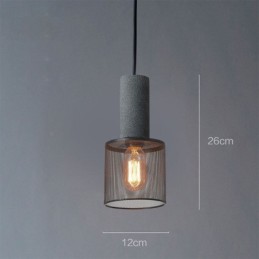Black Pendant Light Cement Grid Light Country Retro Ceiling Light