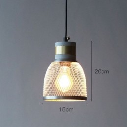 Black Pendant Light Cement Grid Light Country Retro Ceiling Light