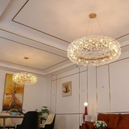 Pendant Light Modern Minimalist Wrought Iron Circular Sun Flower Ceiling Light