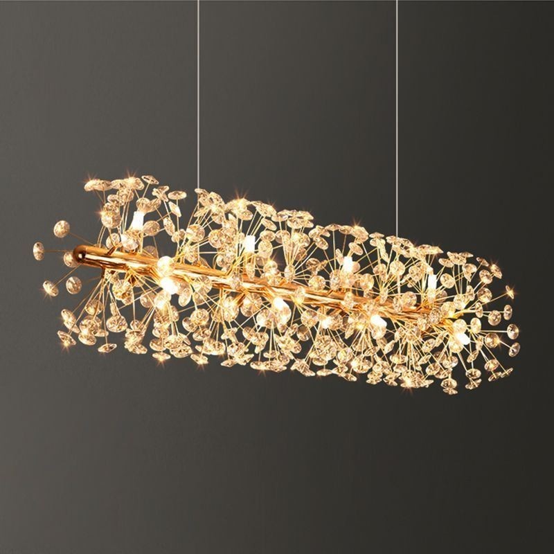 Pendant Light Electroplating Strip Sun Flower Wrought Iron Ceiling Light