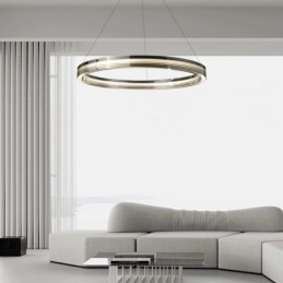 Pendant Light 60 80CM Circle Glass Ceiling Lamps Trichromatic Dimming