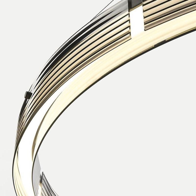 Pendant Light 60 80CM Circle Glass Ceiling Lamps Trichromatic Dimming