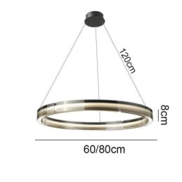 Pendant Light 60 80CM Circle Glass Ceiling Lamps Trichromatic Dimming