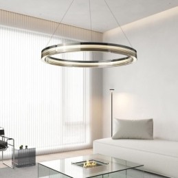 Pendant Light 60 80CM Circle Glass Ceiling Lamps Trichromatic Dimming