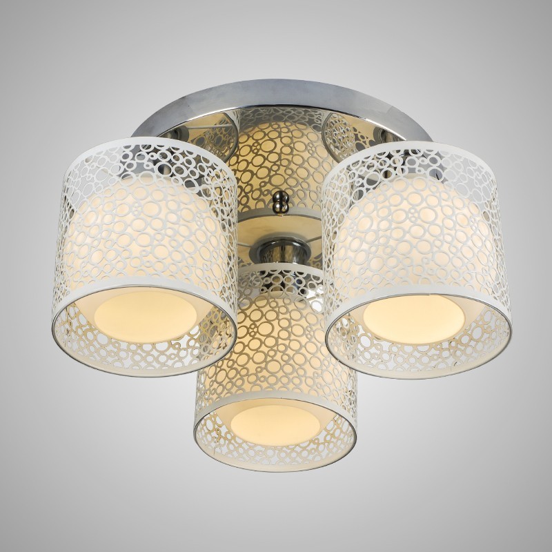 Three Light Ceiling Glass Dome Light Flush Mount