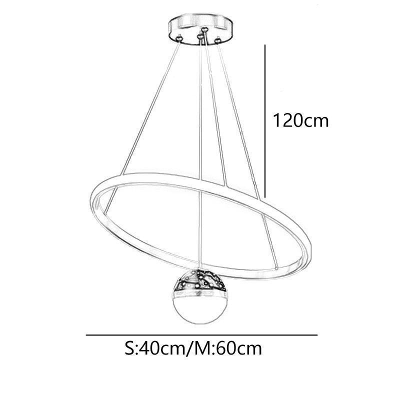 Pendant Light Modern Simple Wrought Iron Silicone Single Ring Ceiling Light