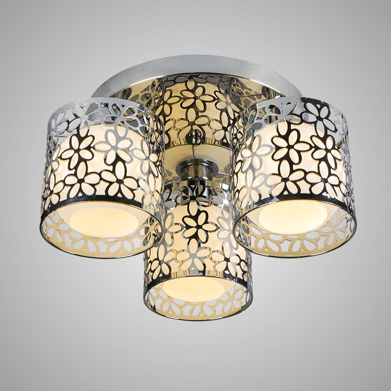 Three Light Ceiling Glass Dome Light Flush Mount