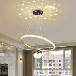 Pendant Light Modern Simple Wrought Iron Silicone Single Ring Ceiling Light