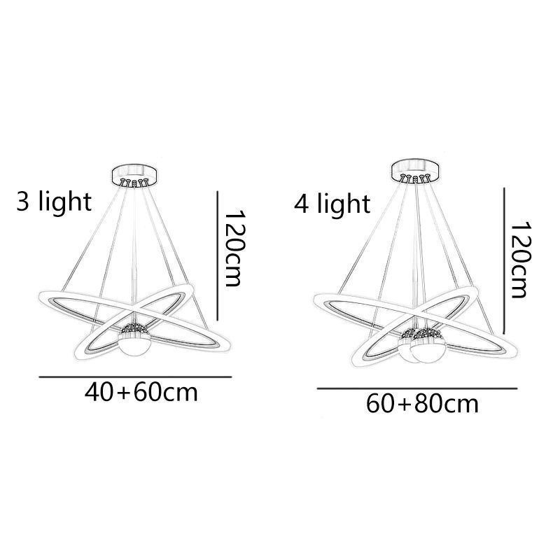 Pendant Light Wrought Iron Acrylic Starry Sky Ring Ceiling Light