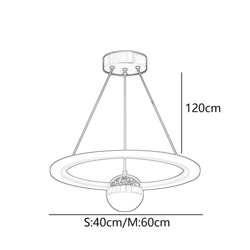 Pendant Light Minimalist Wrought Iron Acrylic Star Ring Ceiling Light