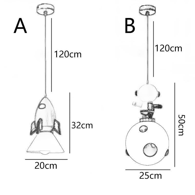 Minimalist Pendant Light Wrought Iron Moon Landing Small Ceiling Light