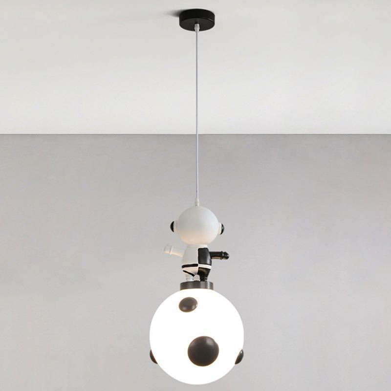 Minimalist Pendant Light Wrought Iron Moon Landing Small Ceiling Light
