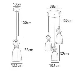 Modern Pendant Light Wrought Iron Pink Resin Piggy Ceiling Light