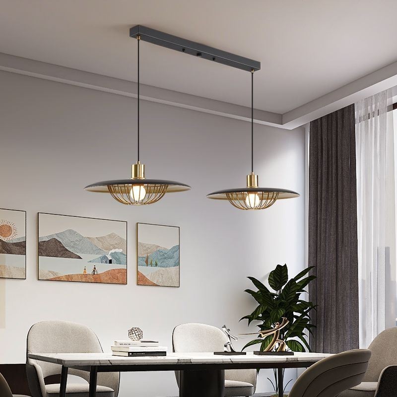 Nordic Pendant Light Creative Wrought Iron Disc Ceiling Light