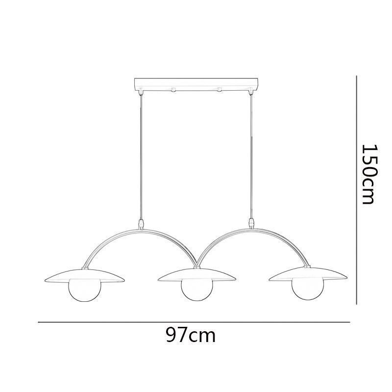 Nordic Pendant Light Creative G9 Wrought Iron Wave Ceiling Light