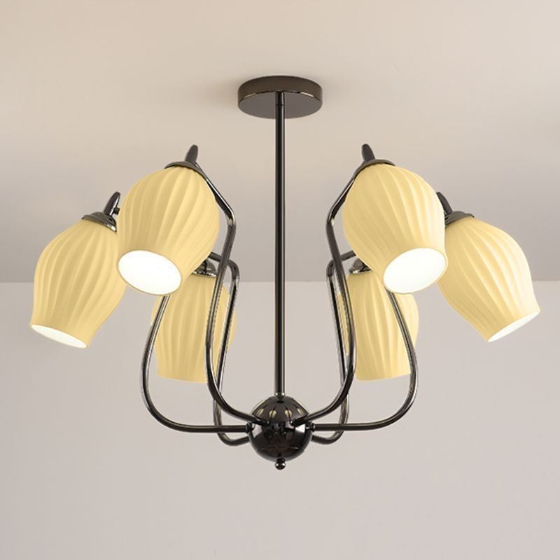 Nordic Pendant Light Creative Wrought Iron Gun Black Stamen Ceiling Light