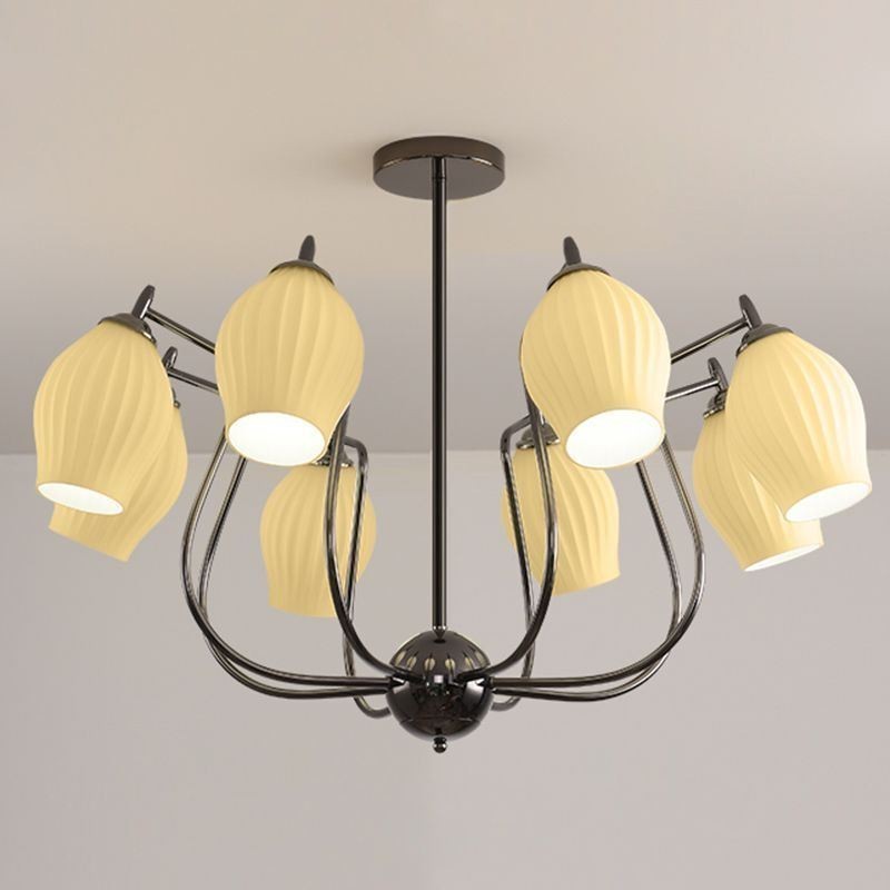 Nordic Pendant Light Creative Wrought Iron Gun Black Stamen Ceiling Light