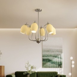 Nordic Pendant Light Creative Wrought Iron Sand Nickel Flower Stamen Ceiling Light