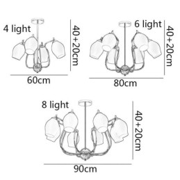 Nordic Pendant Light Creative Wrought Iron Sand Nickel Flower Stamen Ceiling Light