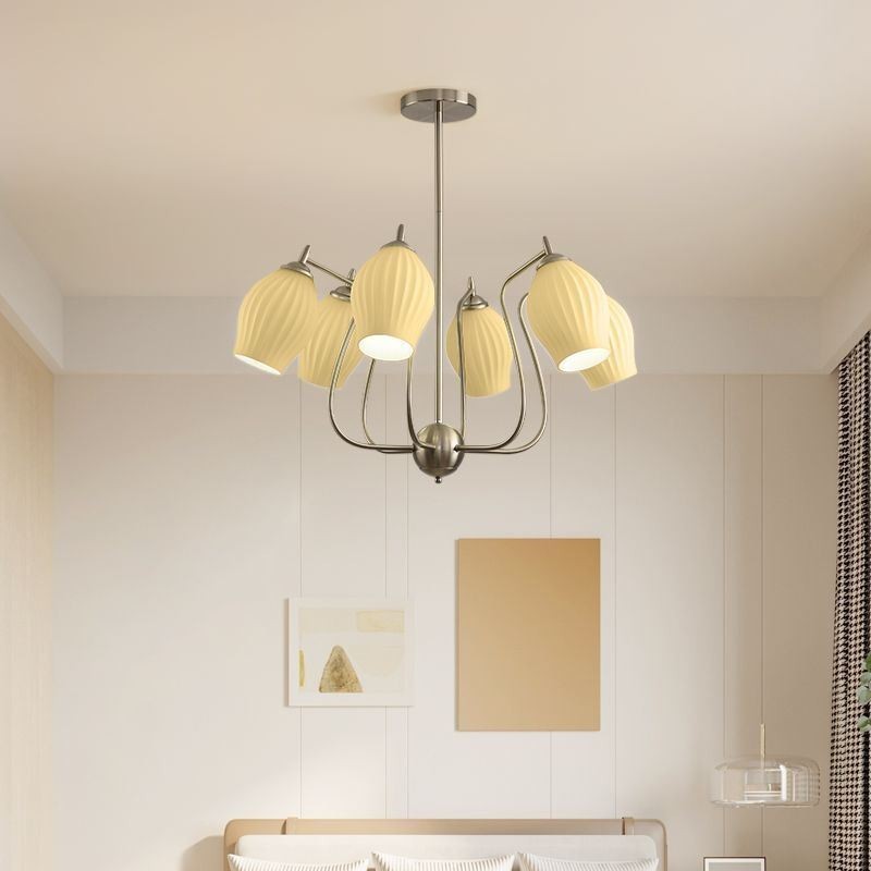 Nordic Pendant Light Creative Wrought Iron Sand Nickel Flower Stamen Ceiling Light