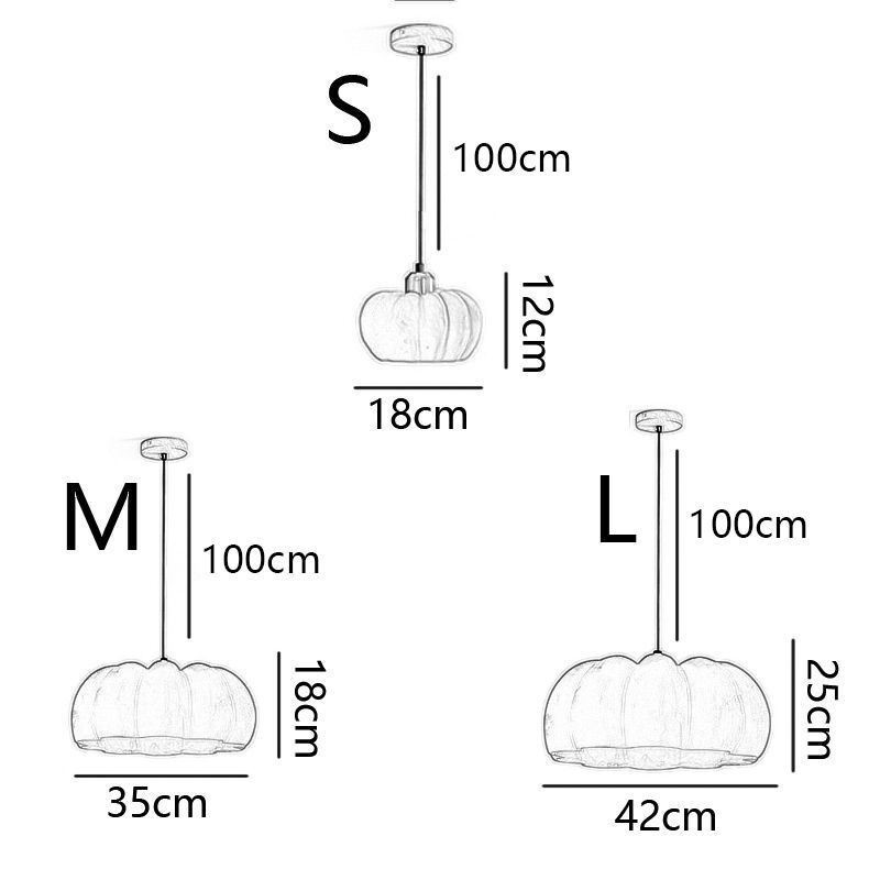 Single Head Pumpkin Pendant Light Japanese Retro Ceiling Light
