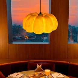 Single Head Pumpkin Pendant Light Japanese Retro Ceiling Light