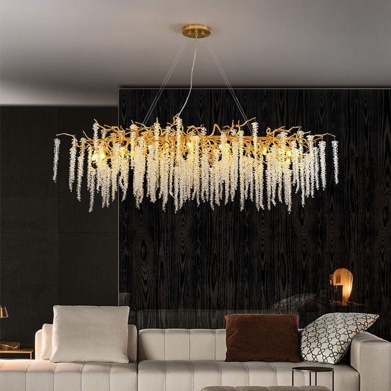 Nordic Pendant Light Golden Branch G9 Glass Chandelier