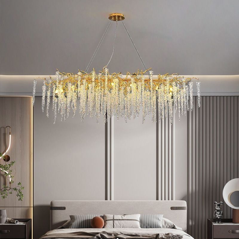 Nordic Pendant Light Golden Branch G9 Glass Chandelier