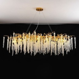 Nordic Pendant Light Golden Branch G9 Glass Chandelier