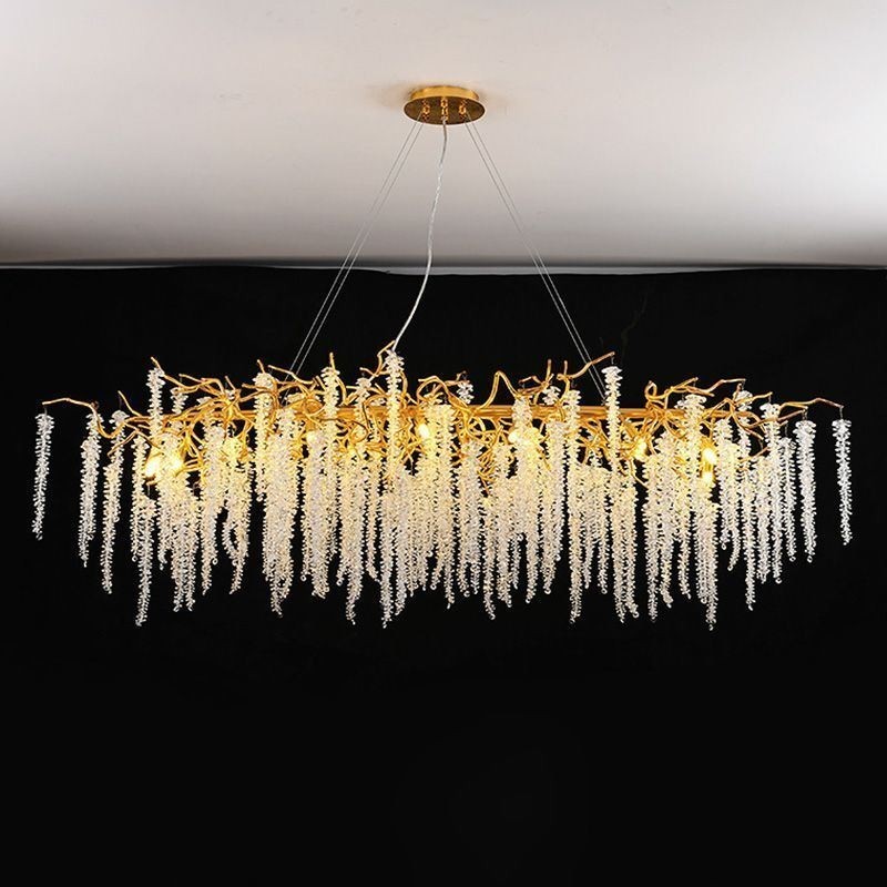 Nordic Pendant Light Golden Branch G9 Glass Chandelier