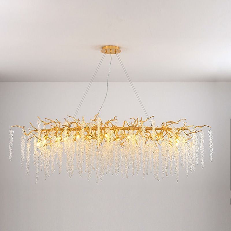 Nordic Pendant Light Golden Branch G9 Glass Chandelier