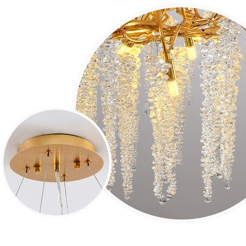 Nordic Pendant Light Golden Branch G9 Glass Chandelier