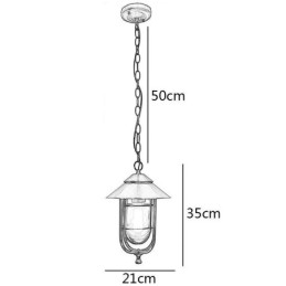 American Retro Outdoor Light Waterproof Birdcage Shape Pendant Light Garden