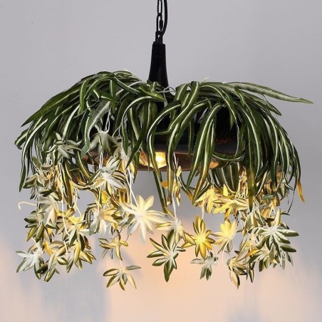 Home Pendant Lamp Industrial Style Artificial Plant Decorated Chandelier