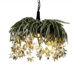 Home Pendant Lamp Industrial Style Artificial Plant Decorated Chandelier
