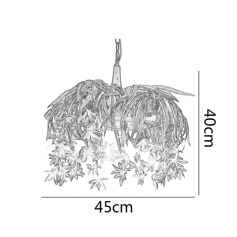 Home Pendant Lamp Industrial Style Artificial Plant Decorated Chandelier