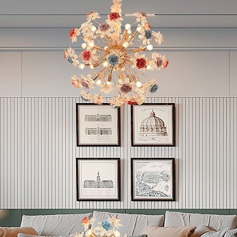 Decorative Pendant Lighting Modern Crystal Flower Chandelier
