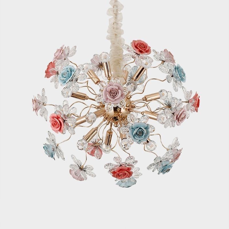 Decorative Pendant Lighting Modern Crystal Flower Chandelier