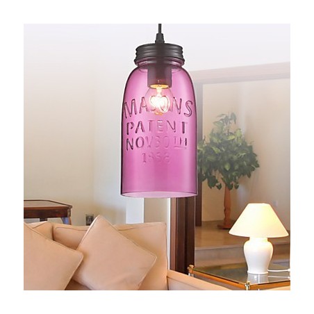 1 Light Modern Glass Pendant Light in Transparent Bubble Design