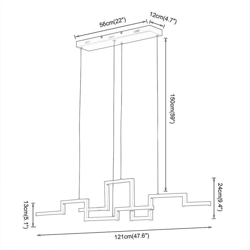 Modern Pendant Light Acrylic Black Chandelier