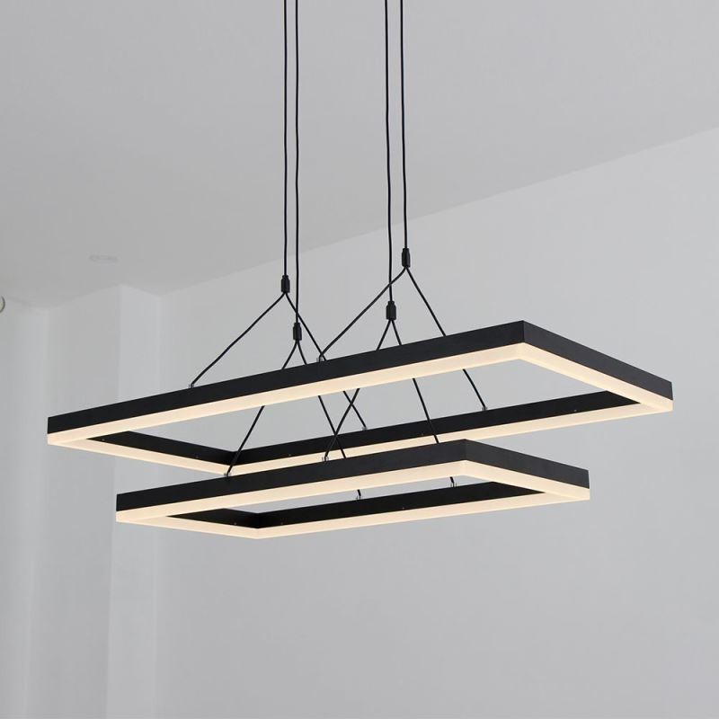 Modern Frame Pendant Light Acrylic Black Chandelier