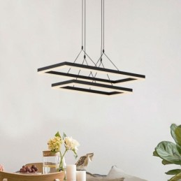 Modern Frame Pendant Light Acrylic Black Chandelier