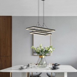 Modern Frame Pendant Light Acrylic Black Chandelier