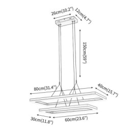 Modern Frame Pendant Light Acrylic Black Chandelier