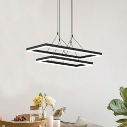 Modern Frame Pendant Light Acrylic Black Chandelier